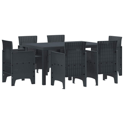vidaXL Garden Dining Set 7 pcs Polt rattan