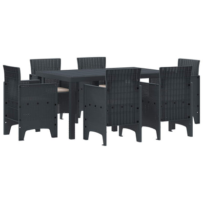 vidaXL Garden Dining Set 7 pcs Polt rattan