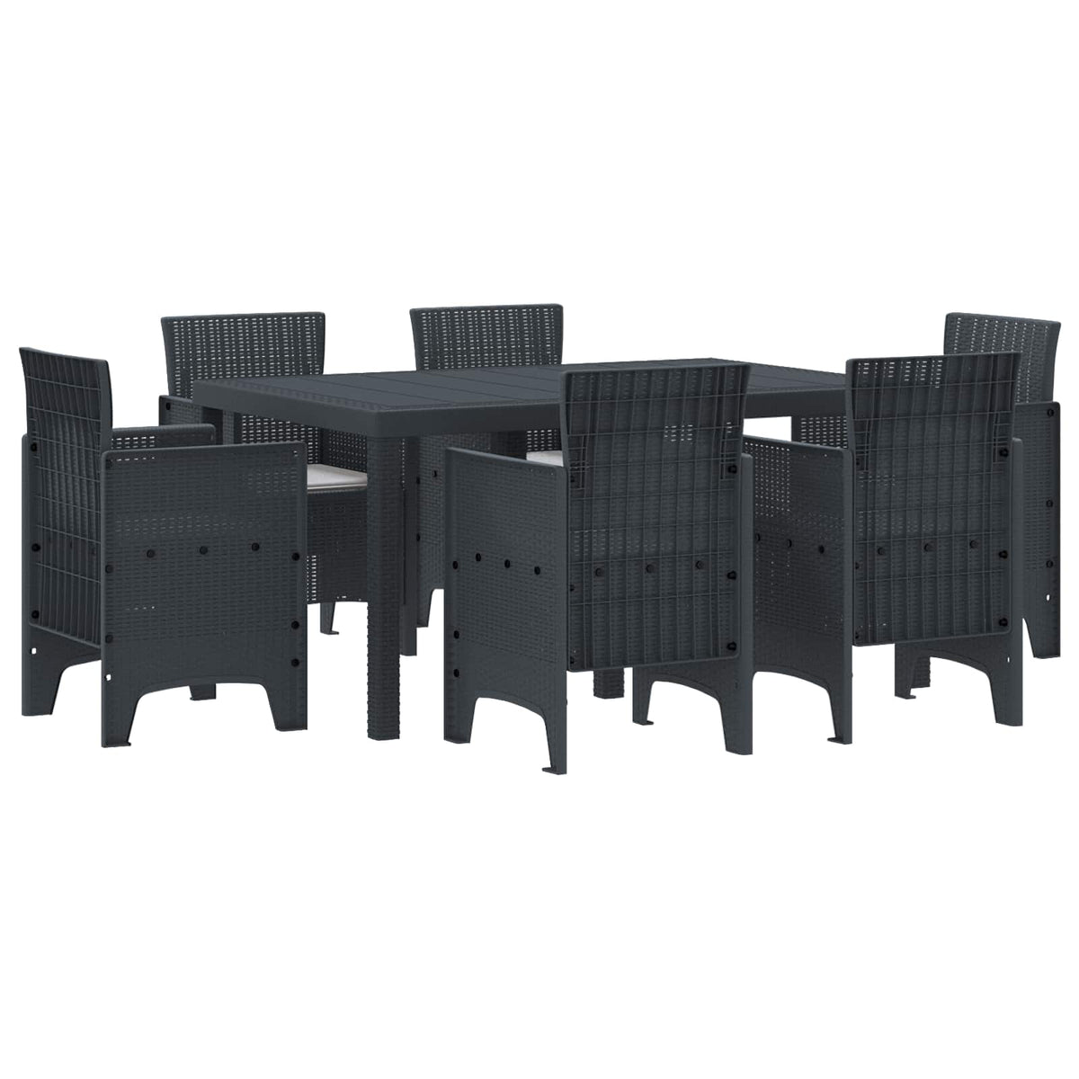 vidaXL Garden Dining Set 7 pcs Polt rattan