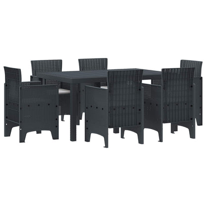 vidaXL Garden Dining Set 7 pcs Polt rattan