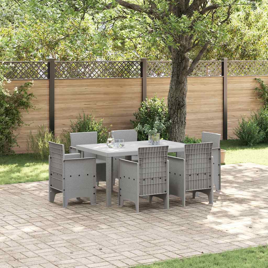 vidaXL Garden Dining Set 7 pcs Polt rattan