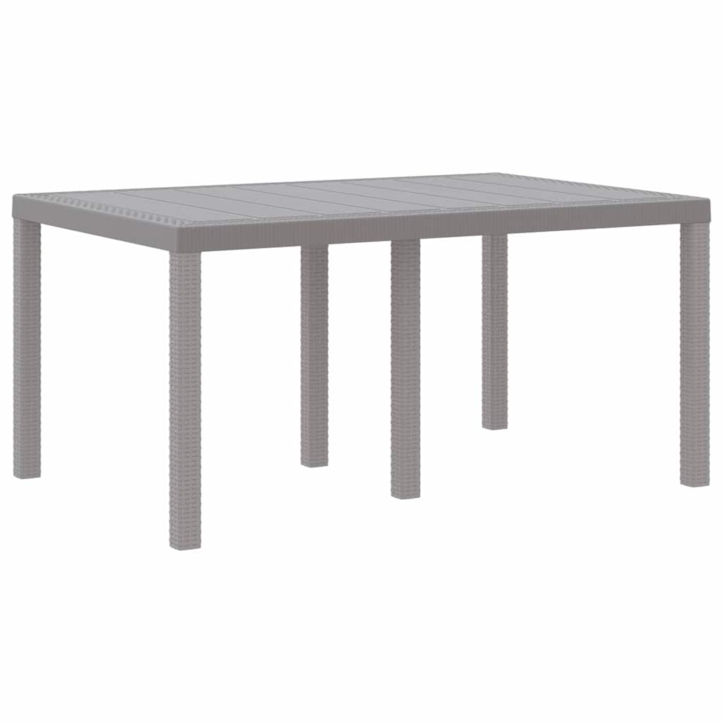 vidaXL Garden Dining Set 7 pcs Light Grey Polt rattan 5