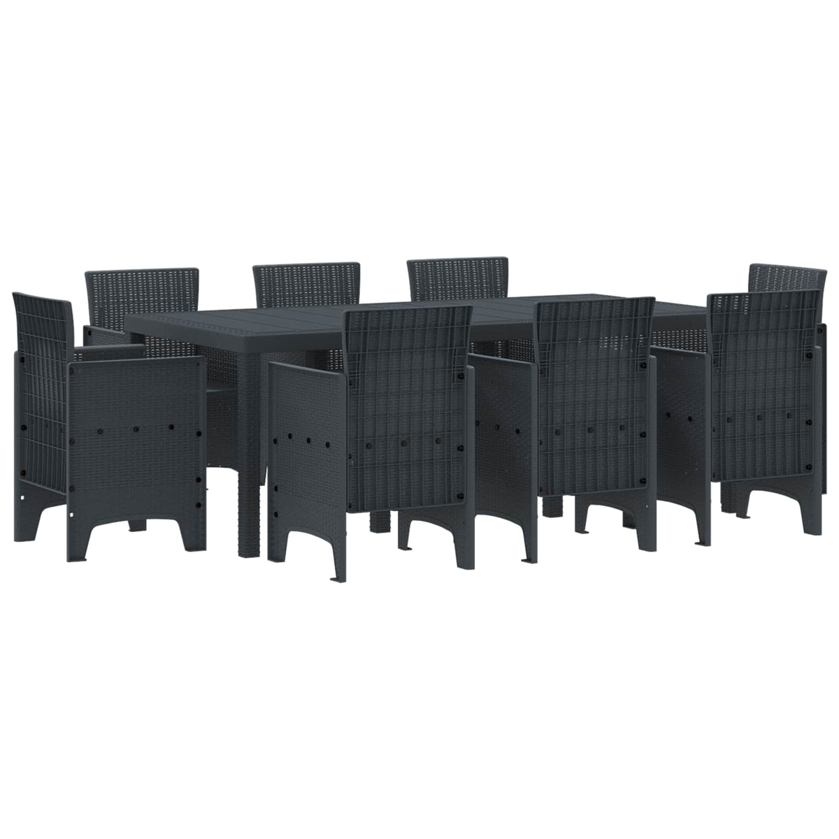 vidaXL Garden Dining Set 9 pcs Polypropylene