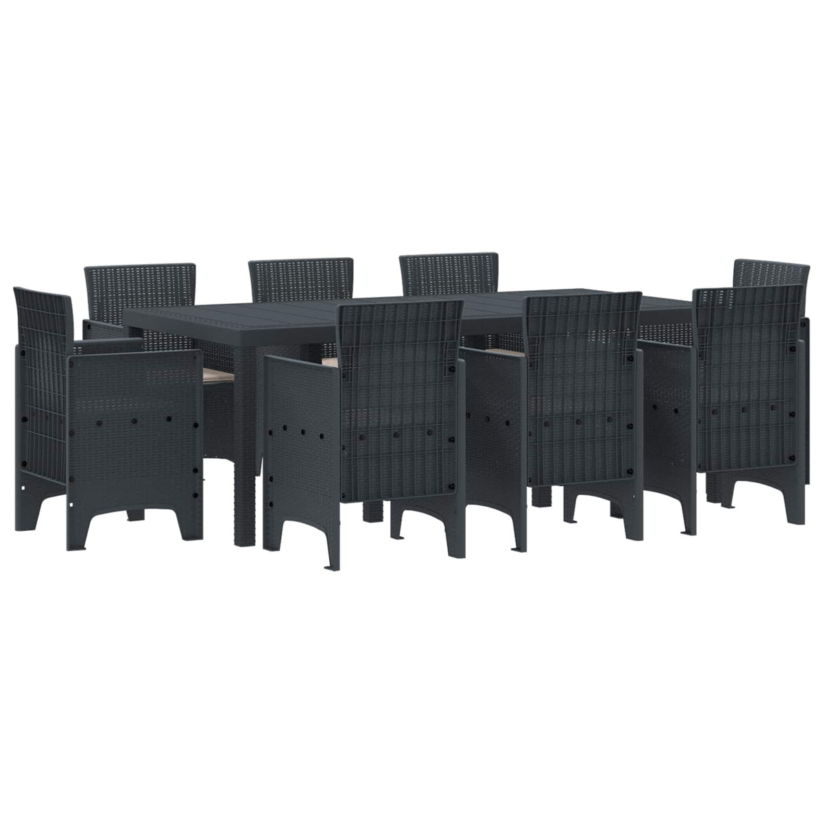 vidaXL Garden Dining Set 9 pcs Polypropylene
