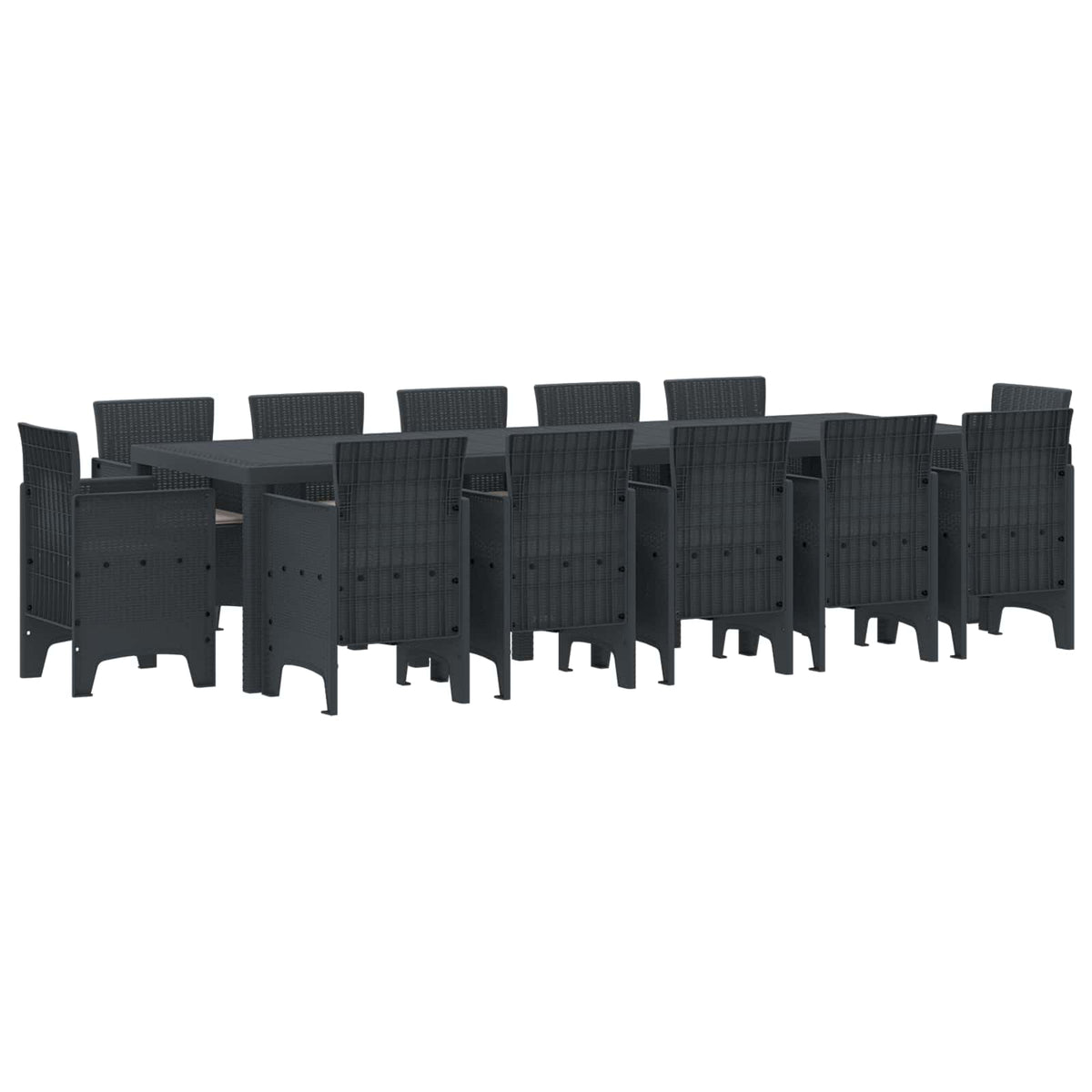 Garden Dining Set 13 pcs Poly rattan Anthracite Taupe 12-seater