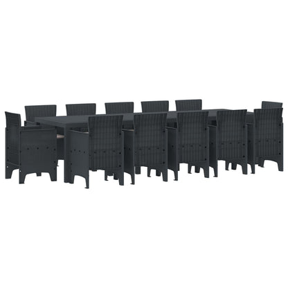 Garden Dining Set 13 pcs Poly rattan Anthracite Taupe 12-seater