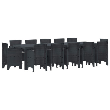 Garden Dining Set 13 pcs Poly rattan Anthracite Light grey 12-seater