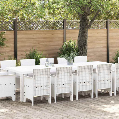 Garden Dining Set 13 pcs Poly rattan White Taupe 12-seater
