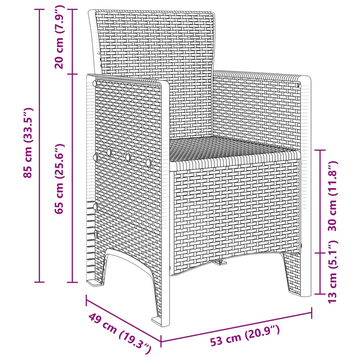 vidaXL Garden Dining Set 5 pcs Anthracite Polt rattan 4