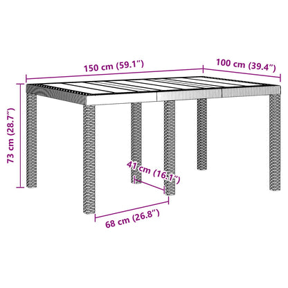 vidaXL Garden Dining Set 5 pcs Anthracite Polt rattan 4