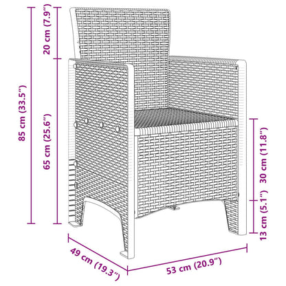 vidaXL Garden Dining Set 5 pcs Brown Polt rattan 4