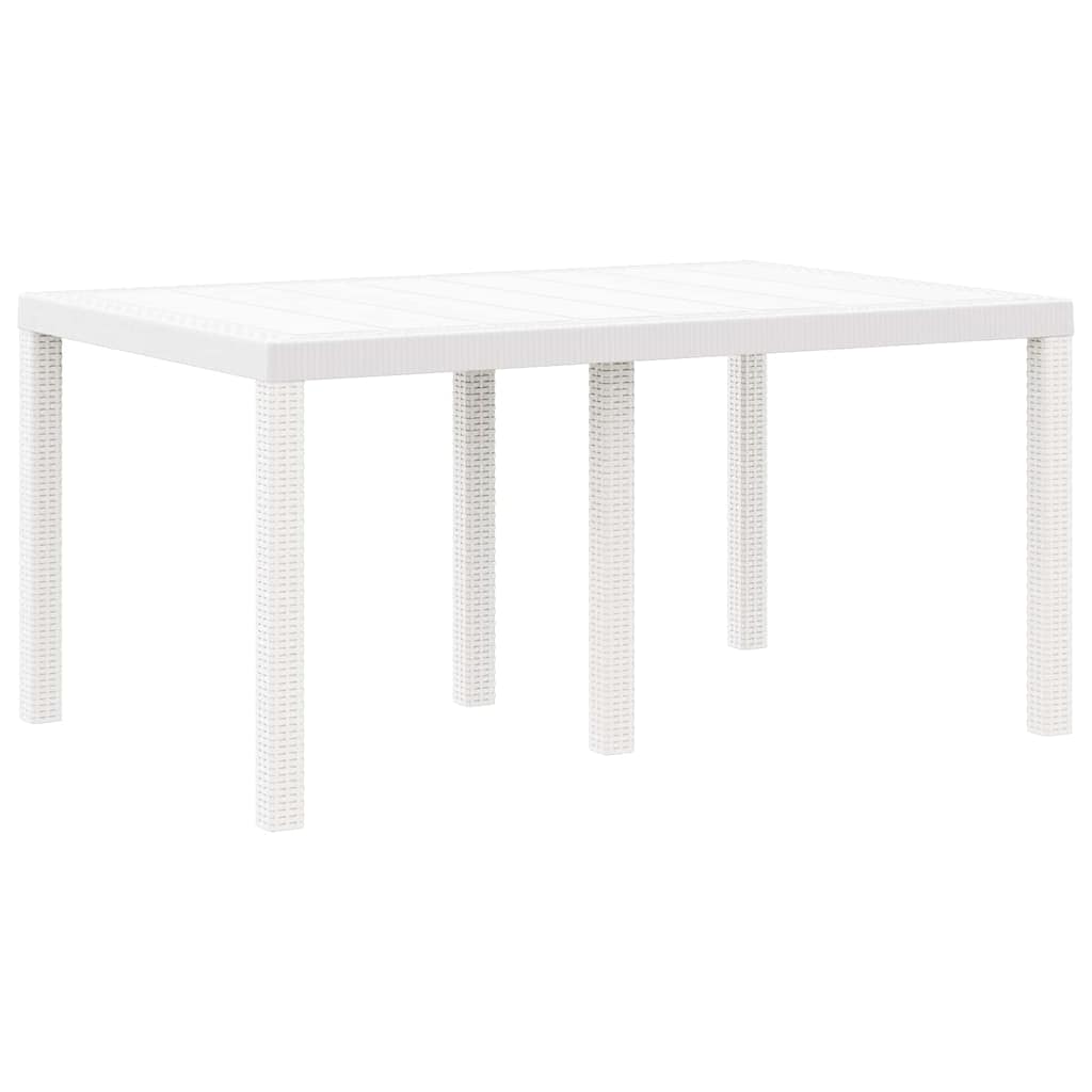 vidaXL Garden Dining Set 5 pcs White Polt rattan 4