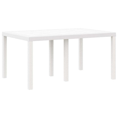 vidaXL Garden Dining Set 5 pcs White Polt rattan 4