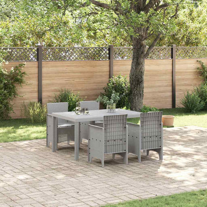 vidaXL Garden Dining Set 5 pcs Light Grey Polt rattan 1