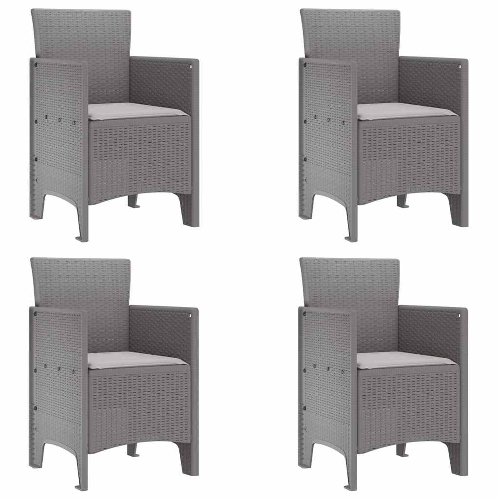vidaXL Garden Dining Set 5 pcs Light Grey Polt rattan 5