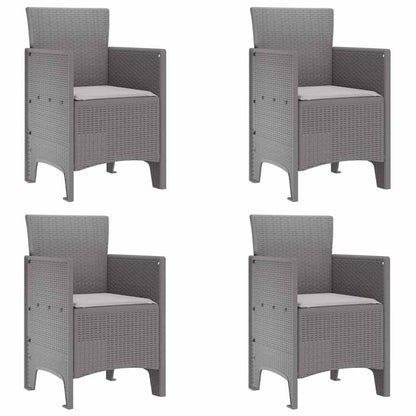 vidaXL Garden Dining Set 5 pcs Light Grey Polt rattan 5