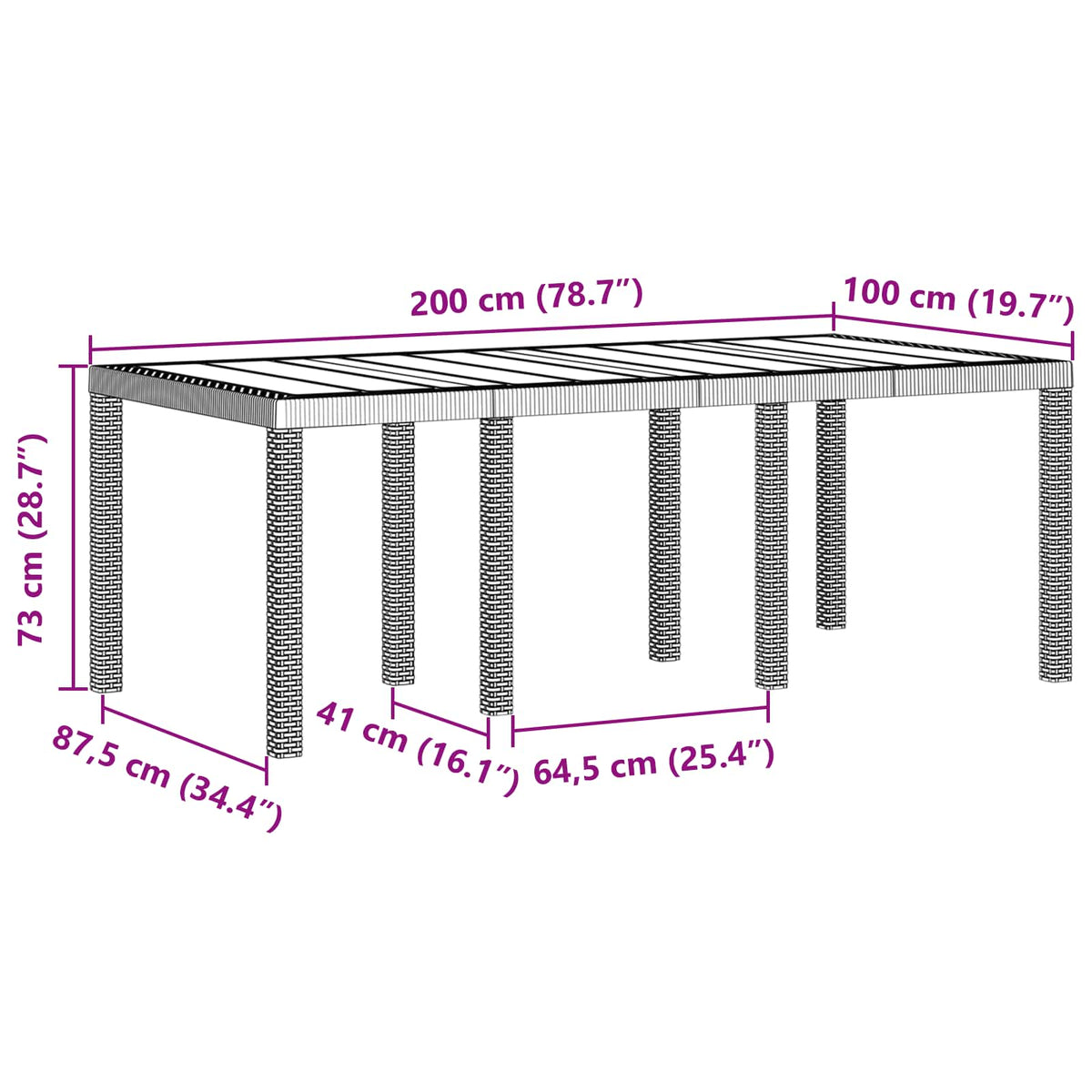 vidaXL Garden Dining Set 7 pcs Brown Polypropylene 3