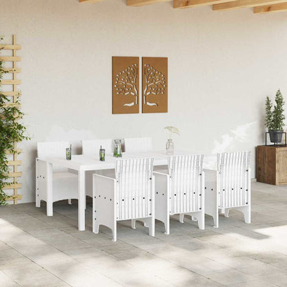 vidaXL Garden Dining Set 7 pcs White Polypropylene 3
