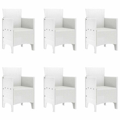 vidaXL Garden Dining Set 7 pcs White Polypropylene 5