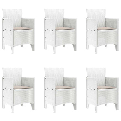 vidaXL Garden Dining Set 7 pcs White Polypropylene 5