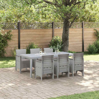 vidaXL Garden Dining Set 7 pcs Light Grey Polypropylene 1