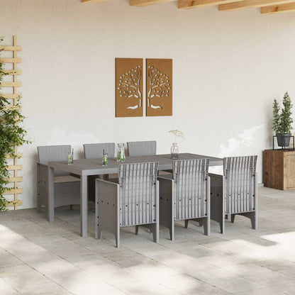vidaXL Garden Dining Set 7 pcs Light Grey Polypropylene 3