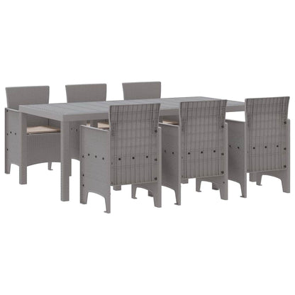 vidaXL Garden Dining Set 7 pcs Light Grey Polypropylene 2