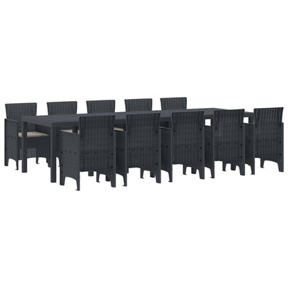 Garden Dining Set 13 pcs Poly rattan Anthracite Taupe 10-seater