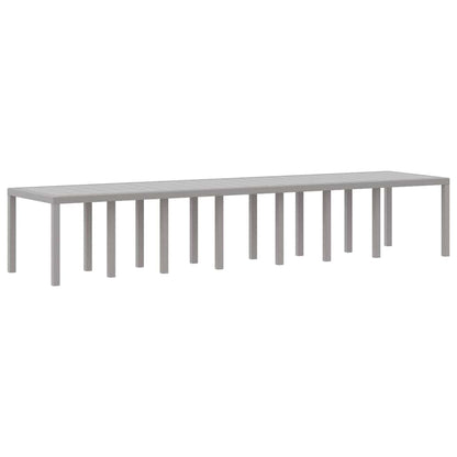 Garden Dining Set with Cushions 17 pcs PP Light grey Taupe 14-seater