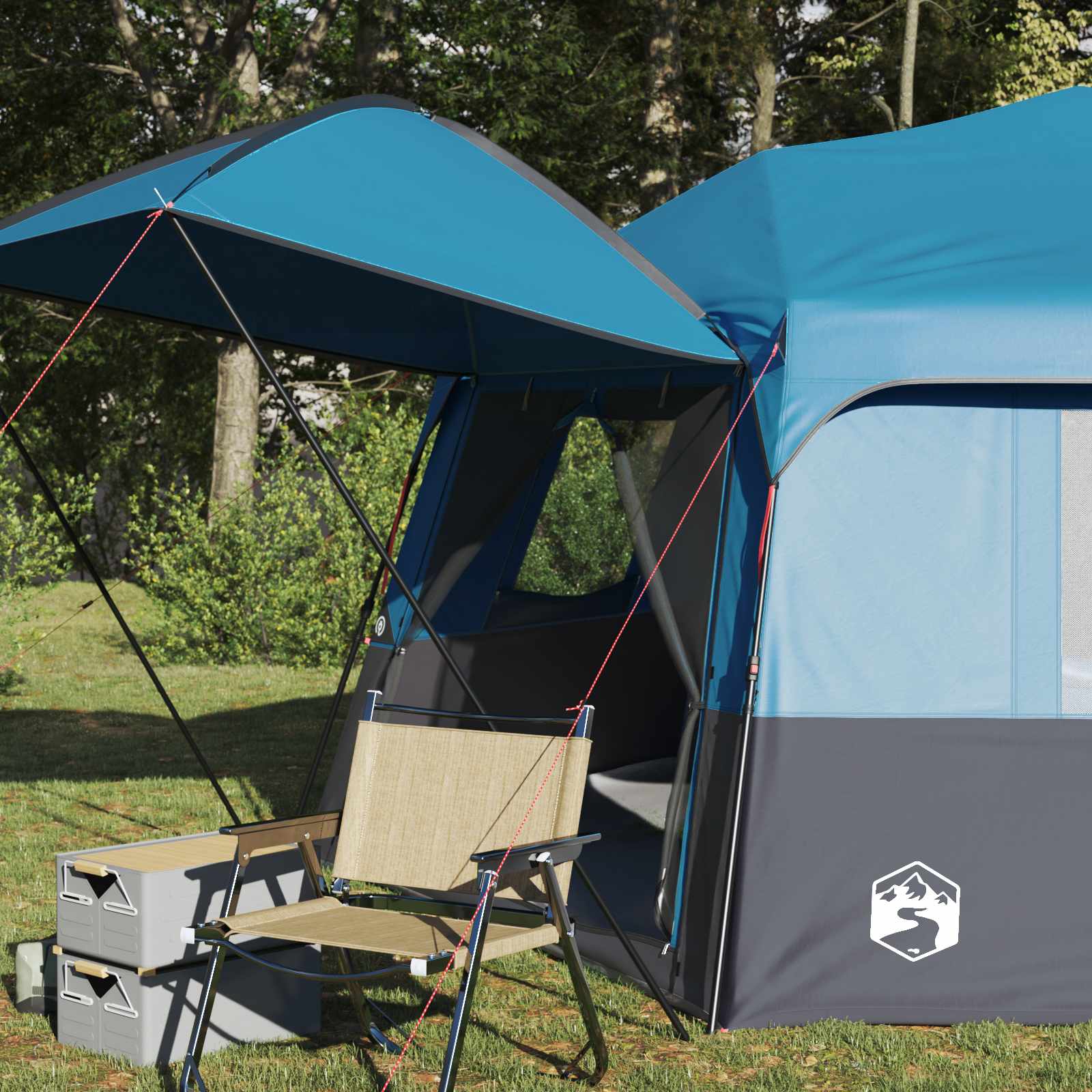 vidaXL Instant Tent with Rainfly 12-Person Quick-Release Blue 3