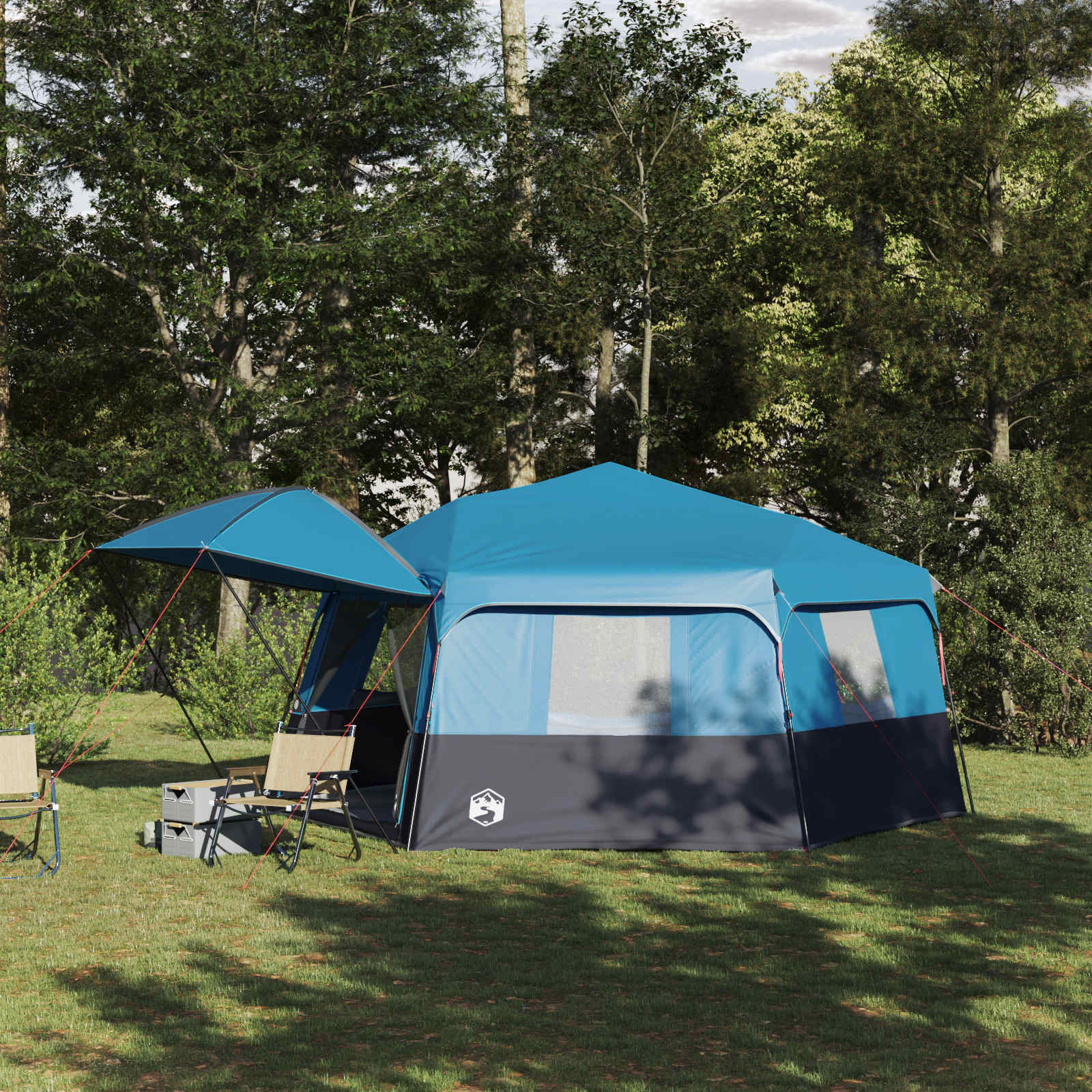 vidaXL Instant Tent with Rainfly 12-Person Quick-Release Blue 1