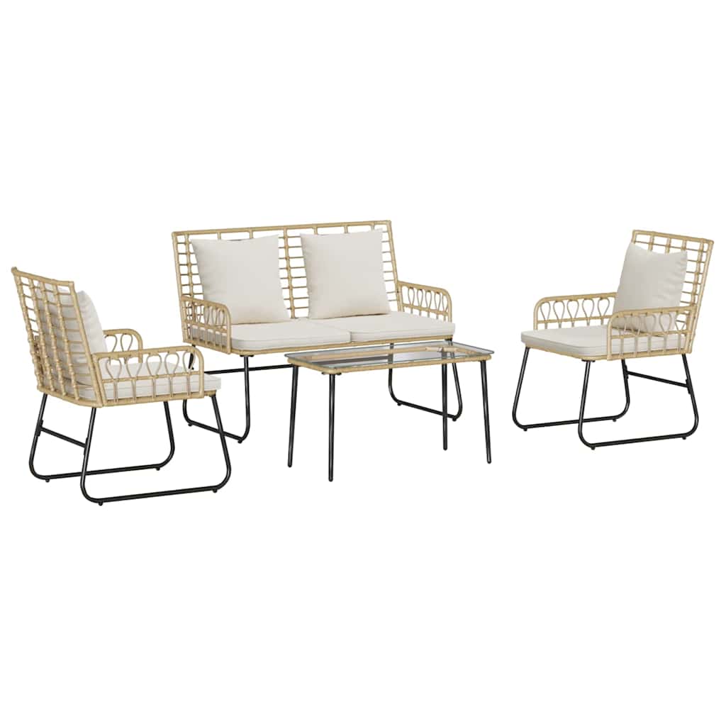 vidaXL Garden Furniture Set 4 pcs Black and Anthracite Poly Rattan 2