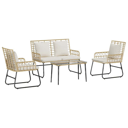 vidaXL Garden Furniture Set 4 pcs Black and Anthracite Poly Rattan 2