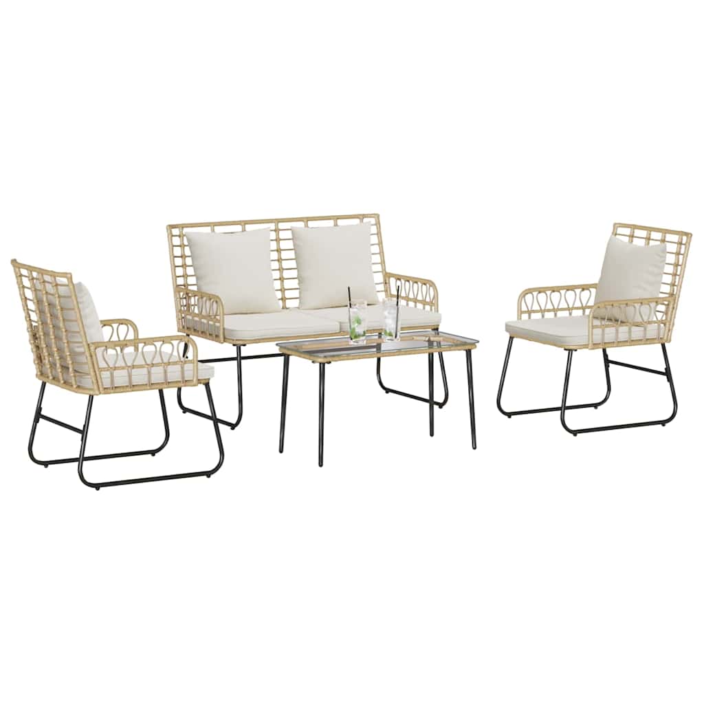 vidaXL Garden Furniture Set 4 pcs Black and Anthracite Poly Rattan 3