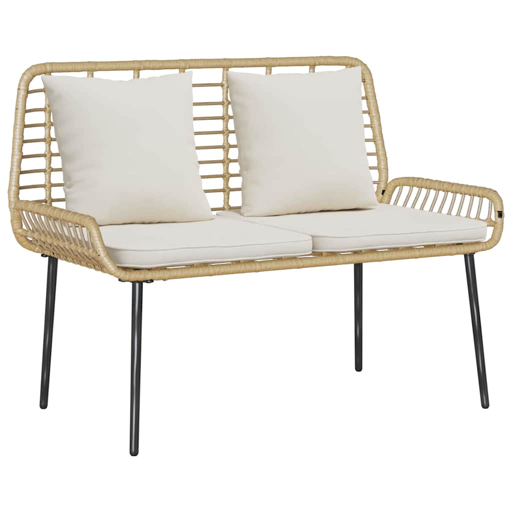 vidaXL Garden Furniture Set 4 pcs Black and Cream Poly Rattan 6