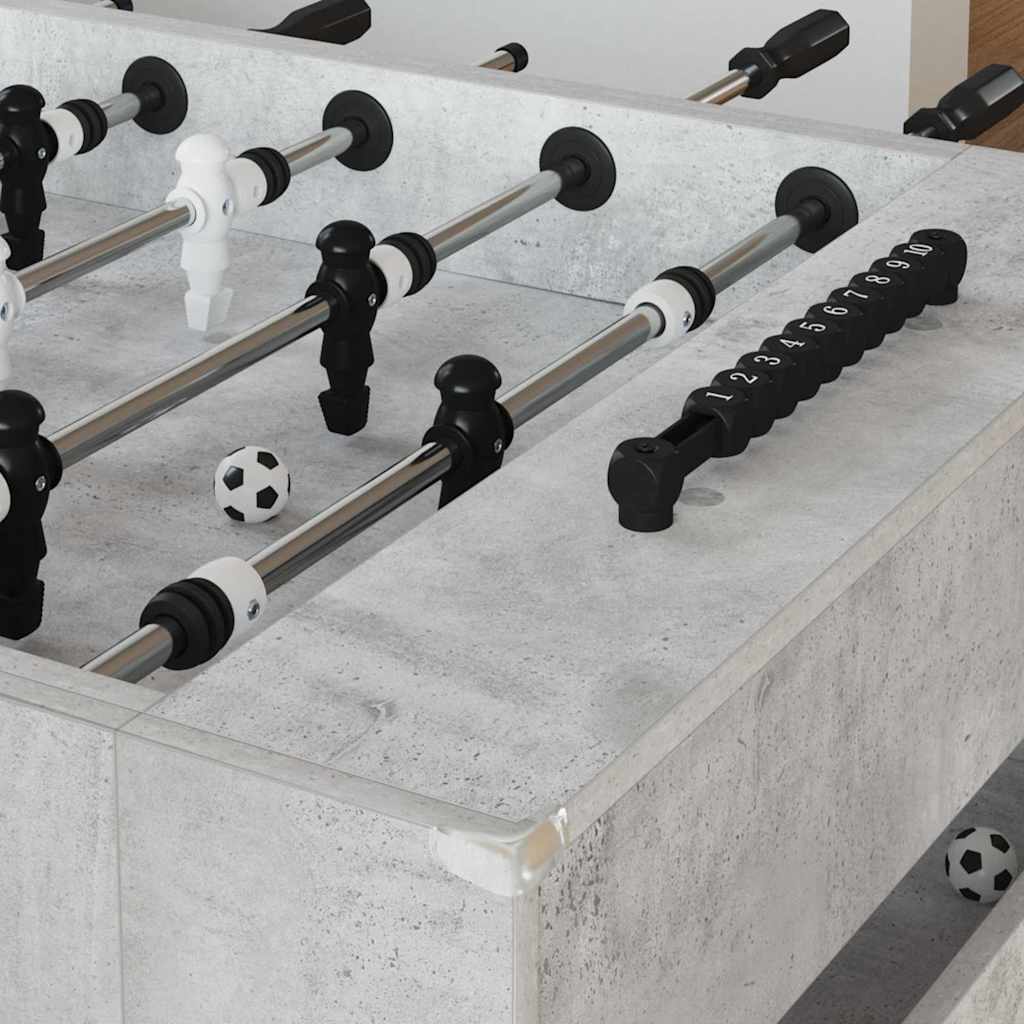 vidaXL Foosball Table Concrete Grey 146.5 x 74 x 85 cm Engineered Wood 3