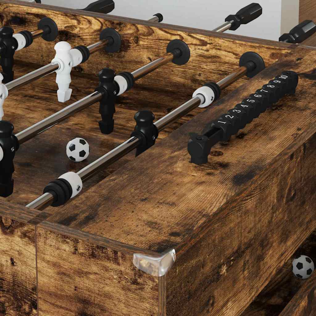 vidaXL Foosball Table Smoked Oak 146.5 x 74 x 85 cm Engineered Wood 3