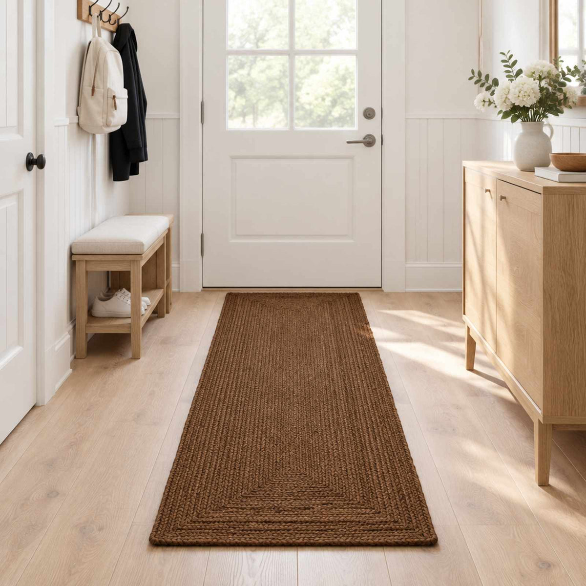 Area Rug Jute Grey Width 60 cm 200 cm