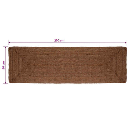 Area Rug Jute Grey Width 60 cm 200 cm