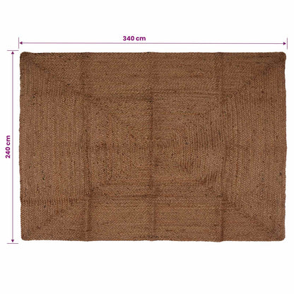vidaXL Area Rug Grey 240 x 340 cm Jute 5
