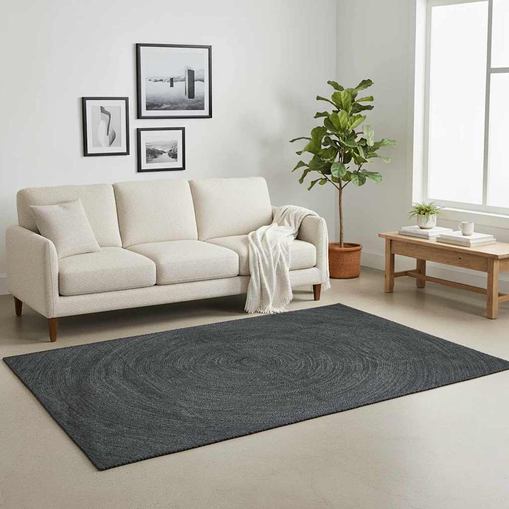 vidaXL Area Rugs Dark Grey 240 x 340 cm Jute 2