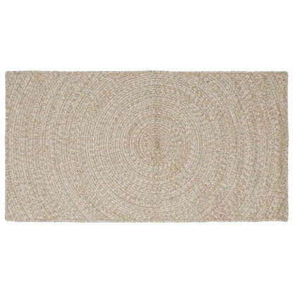 Area Rug Jute Natural and White 80 cm 150 cm