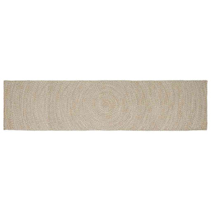 Area Rug Jute Natural and White 80 cm 400 cm