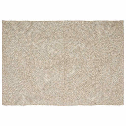 Area Rug Jute Natural and White 200 cm 290 cm