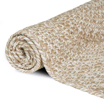 vidaXL Area Rug Natural and White 300 x 300 cm Jute 2