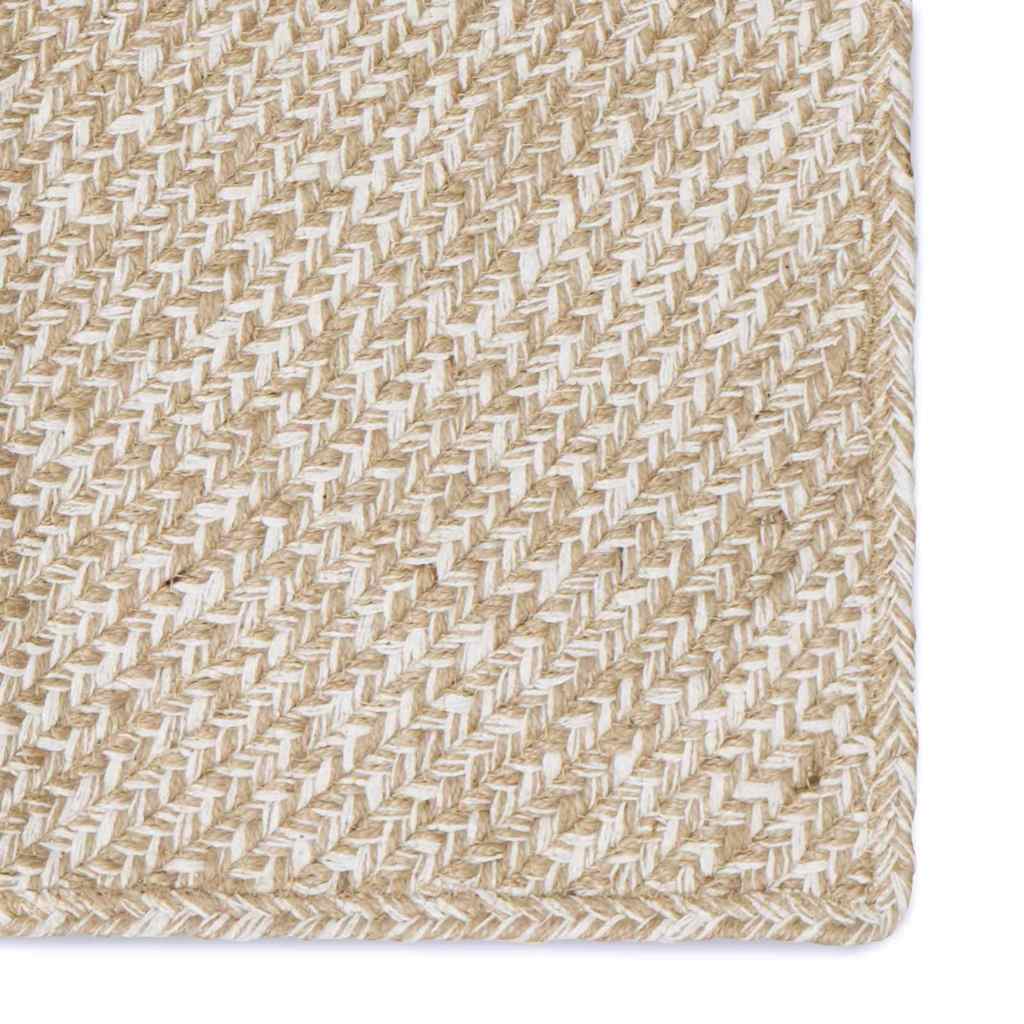 vidaXL Area Rug Natural and White 300 x 300 cm Jute 4
