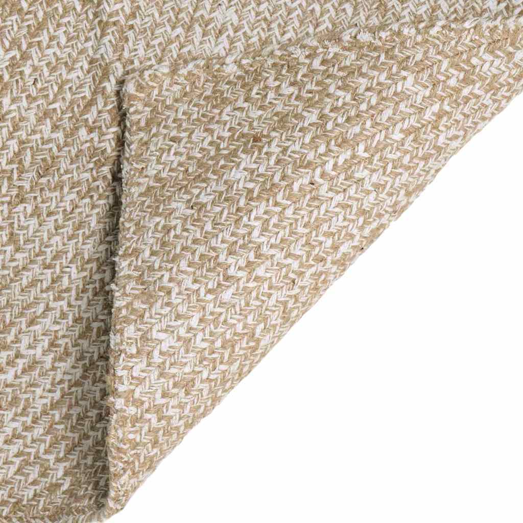vidaXL Area Rug Natural and White 300 x 300 cm Jute 5