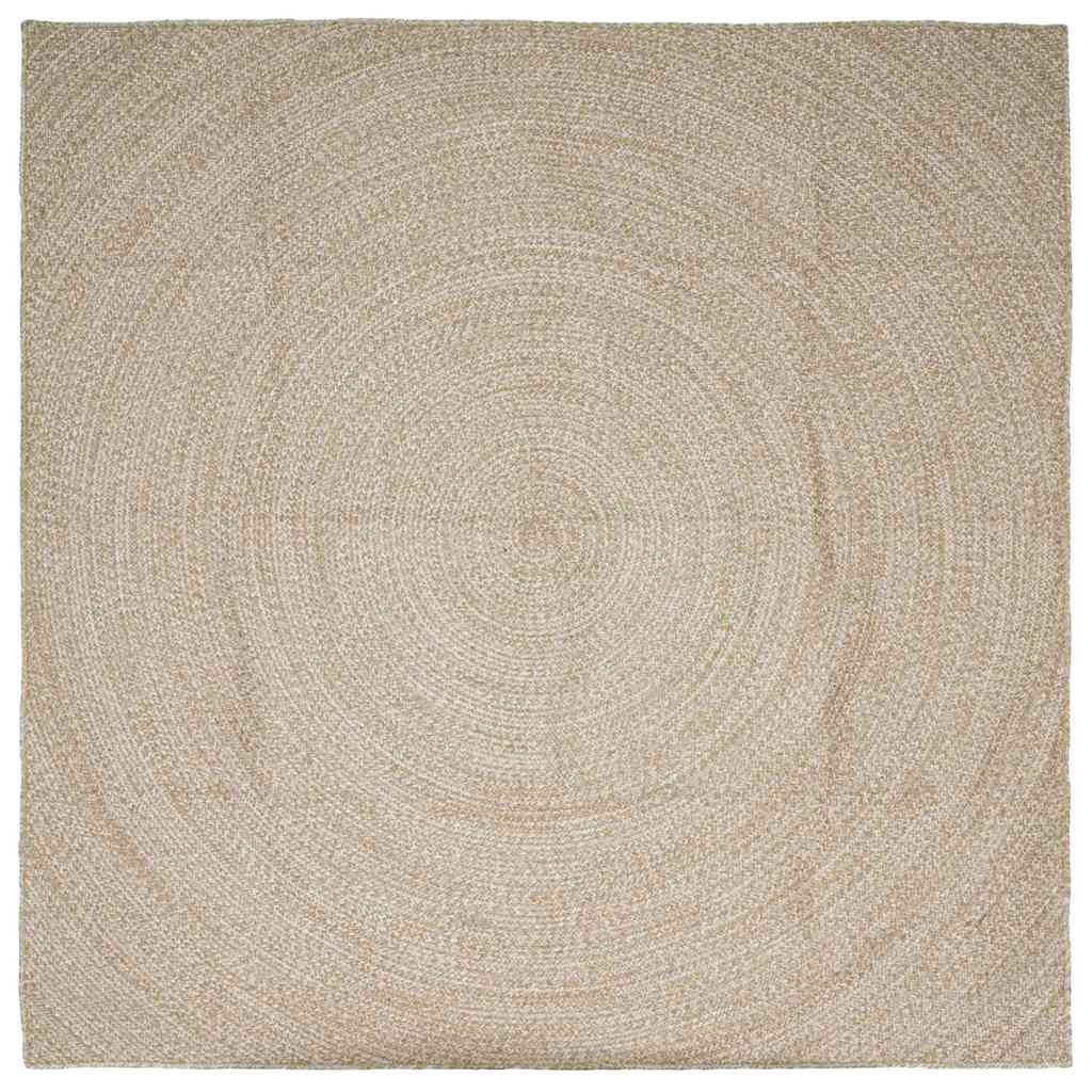 vidaXL Area Rug Natural and White 300 x 300 cm Jute 1
