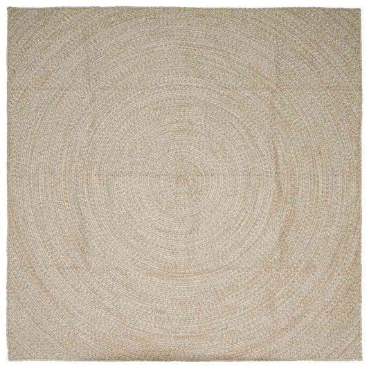 vidaXL Area Rug Natural and White 300 x 300 cm Jute 1