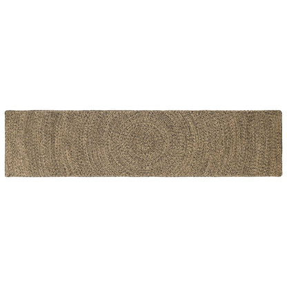 Area Rug Jute Natural and Black 60 cm 200 cm